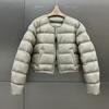Chaqueta Ligera de Algodón para Mujer, Estilo Corto, Moda Otoño e Invierno 2026 Nueva Versión Coreana, Adelgazante, Elegante, Versátil Abrigo de Cuello Redondo, Moderno