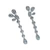Cao Shi Fashion Pendientes de Botón Pequeños Frescos Elegantes de Flores Gotas de Agua Borla Imitación Pendientes Largos de Alta Gama Pendientes Adelgazantes para Mujer