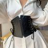 Faja Ancha Negra para Mujer Nuevo Cinturón Decorativo Ojo de Aire con Vestido, Camisa, Abrigo, Cinturón Ceñidor de Cintura