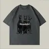 200g Pesada 100% Algodão Casais Manga Curta Verão Nicho Chique Camiseta Feminina Solta ins Manga Curta Masculina Tendência