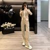 Traje deportivo con capucha ajustado de moda casual de diseño europeo transfronterizo para mujer otoño 2024 nueva moda de dos piezas