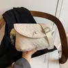 Bolsa de Cintura Feminina 2024 Nova Moda Versátil Pequena Bolsinha de Ombro Estilo Coreano da Moda Bolsa de Peito Casual de Ombro Único Transversal Pequena Quadrada