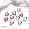 Acessórios para Nail Art: Strass com Base Pontuda, Strass Irregulares Brancos Transparentes em Formato de Coração, Strass Coloridos Grandes Irregulares em Formato de Coração, e Outros Acessórios de Decoração de Unhas Vestíveis com Formatos Únicos