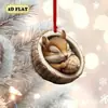 Decoraciones Navideñas Transfronterizas de Búho y Mapache Nuevas, Adornos para Árbol de Navidad, Colgantes Pequeños Planos 2D Acrílicos