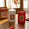 Popular Caja de Empaque para Galletas de Año Nuevo Lata Redonda Tarro para Hornear Galletas Dulce de Turrón Copo de Nieve Pastelería Lata para Caramelos Caja de Regalo