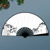 Ventilador de Papel Dobrável Wenchuang Xuan Ponto Turístico Promove Ventilador Dobrável de Tecido de Seda Liso de 8 polegadas 10 polegadas Tinta Estilo Antigo Pintura e Caligrafia Estudantil