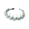 Diadema Ondulada Estilo Fresco Menta de Verano con Dientes, Pasador Envuelto en Perlas, Lazo para el Cabello de Puntos, Diadema de Malla, Cuerda para el Cabello