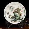 Jingdezhen Cerámica Estilo Chino Nuevo Decoración Creativa Plato Colgante Oficina Hogar Sala de Estar Estante Antiguo Artesanía Adornos de Joyería