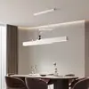Candelabro moderno minimalista para restaurante, iluminación nórdica de espectro completo con protección ocular inteligente para mesa de comedor, luminaria lineal minimalista de tira