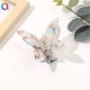 Qiyue Clip mariposa coreano de imitación de ácido acético para sujetar el cabello, clip tiburón para lavar el cabello, 7.5cm, horquilla de alta gama que combina con todo, adorno para el cabello