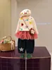 Chaleco para niña de principios de otoño, diseño de dibujos animados para bebés de 2 años, estilo coreano, chaleco de lana tejido para niños de 3-4 años, chaqueta sin mangas para niños