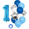 13Pzs Molde de Aluminio Globos de Látex Digitales Combinación de Números de Cumpleaños Decoración para Fiesta de Cumpleaños de Bebé Juego de Globos
