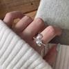 Anillo de Amor Geométrico para Mujer Anillo de Dedo Abierto Simple Cuadrado Redondo de Bola Combinable para Usar Apilado Exquisito Personalizado Creativo Anillo de Dedo