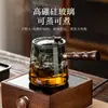 Juego de Té de Cristal, Lujo Ligero para Uso Doméstico, Tetera de Gama Alta para Sala de Estar, Juego Completo para Uso en Oficina, Mesa y Bandeja de Té Kung Fu