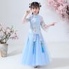 Hanfu Niñas Verano 2026 Nuevo Estilo Qipao Atuendo de Año Nuevo Conjunto de Performance Tradicional Infantil Estilo Verano Traje Tang con Falda de Tul