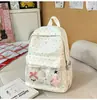 Mochila de Bolinhas Estilo Coreano Ins para Mulheres, Simples, Fresca e Fofa, Mochila de Grande Capacidade para Alunos do Ensino Fundamental e Médio