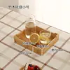 Bandeja de Madera de Bambú para Té Madera Maciza Doméstica Rectangular Taza de Agua para Té Kung Fu Bandeja para Juego de Té Estilo Japonés Simple Bandeja de Madera para Pan