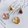 DIY aleación galvanoplastia accesorios de joyería al por mayor simple liso plano corazón de durazno pequeño colgante pendientes material accesorios