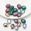 Colgante de Vidrio Ojo de Buey de Agujero Mediano 9X12Mm Color Pulsera Collar Accesorios de Joyería Hecho a Mano DIY Paquete de Material para Ropa