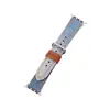 Adecuado para Apple S10 Correa de Reloj de Mezclilla Doble Línea Degradado iWatch 9ª Generación Se8 Mezclilla Lavada Retro 46mm Neutro