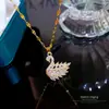 [Acero de titanio] cadena de clavícula de moda cisne frío collar femenino coreano simple personalidad de estudiante colgante de cuello con diamantes completos
