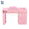 Mesa de Manicure Rosa Minimalista Mais Vendida Transfronteiriça com Aspirador Embutido, Armazenamento Compartimentado em Gaveta de Múltiplas Camadas, Estação de Manicure Atacado