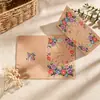 Sobre de papel kraft vintage C6 en blanco de bajo precio promocional, tarjeta de felicitación floral simple, invitación, set de Navidad