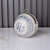 Forma de Bola Perla Diamante Moda Vestido de Mujer Nuevo Europeo y Americano Pedrería Bolso de Mano de Cadena Socialité Bolso Alto