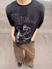 Camiseta de Manga Corta "Músico de la Noche de Ébano" de Crepúsculo, Estampado de Boceto, Sensación de Hielo de Sorona, Corte Amplio y Cuadrado, Estilo Americano