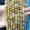 Contas Redondas de Jade Dourado Calcedônia Contas Soltas Fu Lu Shou Jade Amarelo Atacado Acessórios para Joias Artesanais DIY Acessórios de Jade
