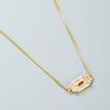 Japonés y Coreano ins Celebridad de Internet Explosivo Cobre Micro-incrustado Zircón Colgante Cuadrado Collar Pequeño Fresco Elegante Aretes Aretes