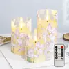 Venda quente transfronteiriça ornamentos de lâmpada de vela LED atmosfera casamento exposição LED copo de acrílico padrão de cera pode ser controlado remotamente