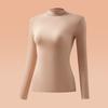 Conjunto de Ropa Interior Térmica de Manga Larga con Cuello Medio Alto para Otoño e Invierno para Mujer