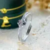 Anillo de Plata con Líneas Cruzadas Geométricas Estilo Ins S925 Acero Puro Diseño de Circonio Anillo Ajustable para Dedo Índice para Mujeres Venta al por Mayor