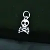Colgante de Calavera Hueso de Plata de Ley S925 Accesorios Hechos a Mano para DIY Material de Cuerda Trenzada para Pulsera Colgante del Bosque de Cadáveres de Xizang