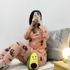 Nuevos Pijamas de Primavera y Otoño para Mujer, Pantalones de Manga Larga, Dibujos Animados Lindos, Casual y Cómodos, Ropa de Casa para Dormitorio de Estudiantes, Conjunto de Dos Piezas