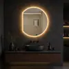 Espejo de Baño Inteligente con Pantalla Táctil Transfronterizo Sensor Antivaho para Inodoro Montado en Pared Colgante de Pared con Luz Espejo de Maquillaje Personalizado