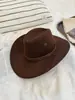 Sombrero vaquero de ante de color liso, producto popular transfronterizo para hombres y mujeres, adecuado para viajes al aire libre, protección solar y como sombrero de jazz de Xizang