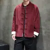 Jaqueta Acolchoada Grossa Retro 2025 Inverno Estilo Chinês Botão Jaqueta Tang Suit Gola Alta Nova Jaqueta Masculina Estilo Chinês