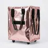 Carrinho de Compras com Zíper Amazon Sacola de Compras Hulken Bolsa de Viagem Dobrável Carrinho com Rodas de Grande Capacidade