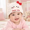 Turbante de Bebé para Primavera y Otoño Gato Lindo Sombrero Protector de Fontanela para Recién Nacidos Sombrero de Bebé Transpirable para Niños y Niñas Meses Pequeños
