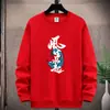 Suéter Masculino Novo de Primavera e Outono Tecido Composto Pulôver Gola Redonda Solto Plus Size Esportivo Casual Estilo Pesado
