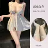 Camisón sexy de talla grande con tirantes, estilo puro deseo, diseño de abertura, fácil de llevar, con efecto push-up y detalles calados, camisón seductor para mujer