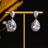 Brincos Europeus e Americanos Exagerados em Forma de Gota com Zircônia, Brincos de Verão de Alta Qualidade, Brincos com Franjas, Brincos Modernos para o Dia a Dia de Mulheres