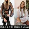 Aliexpress Nueva Estación de Amazon Ropa de Otoño e Invierno Ropa Europea y Americana Manga Larga Cuello Alto Top Transparente