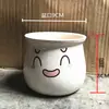Maceta de flor de suculenta de dibujos animados, cerámica, transpirable, fresca, creativa, expresión linda, para flores y plantas suculentas, maceta para uso en casa