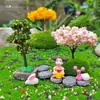 Mini árbol verde, cerezo, modelo, microadornos paisajísticos, rocalla, bonsái, paisajismo, mesa de arena, material de bricolaje