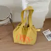 Bolsa de Lona com Letras Estilo Preguiçoso para Mulheres, Simples e de Alto Padrão, Bolsa Tote de Grande Capacidade, Bolsa de Ombro Versátil para o Dia a Dia