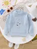 Ins Venta Caliente Otoño e Invierno Nuevo Bebé Tejido Lindo Bordado de Perro Caliente Tops para Niños y Niñas