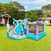 Castillo Amf para Niños Trampolín Inflable Pequeño para el Hogar Fiesta de Aspersión de Agua al Aire Libre Aspersor de Agua Parque Infantil para Niños Tobogán Inflable
